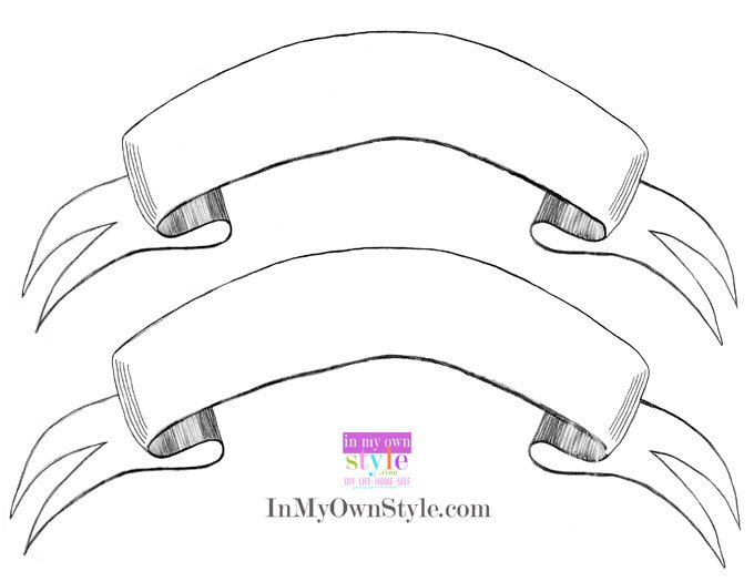 Free printable ribbon banner place cards to place on dinner plates