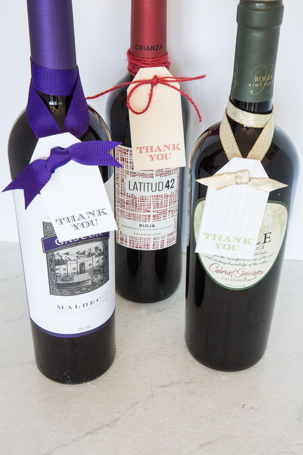 Free Printable Thank You Tags for Wine, Flowers & Hostess Gifts