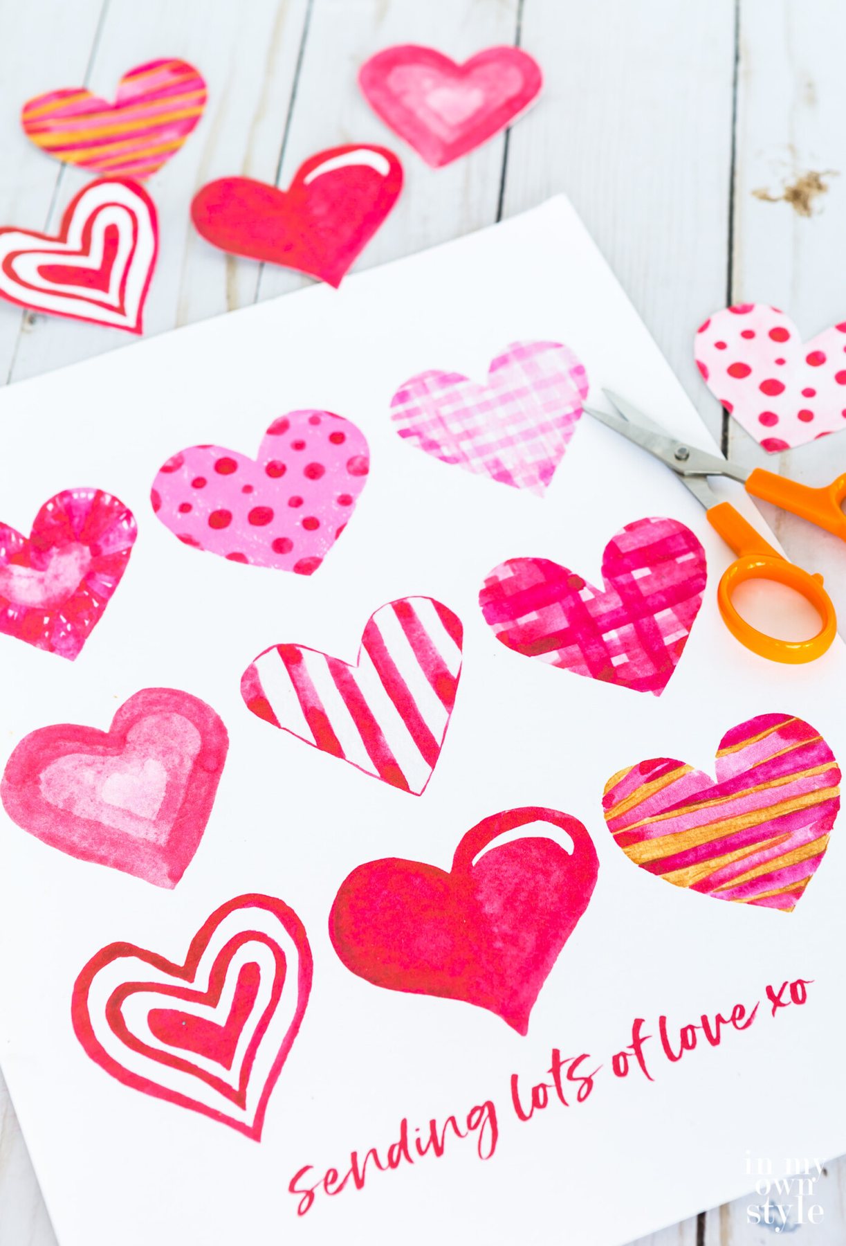 Printable Valentine Hearts & Envelopes
