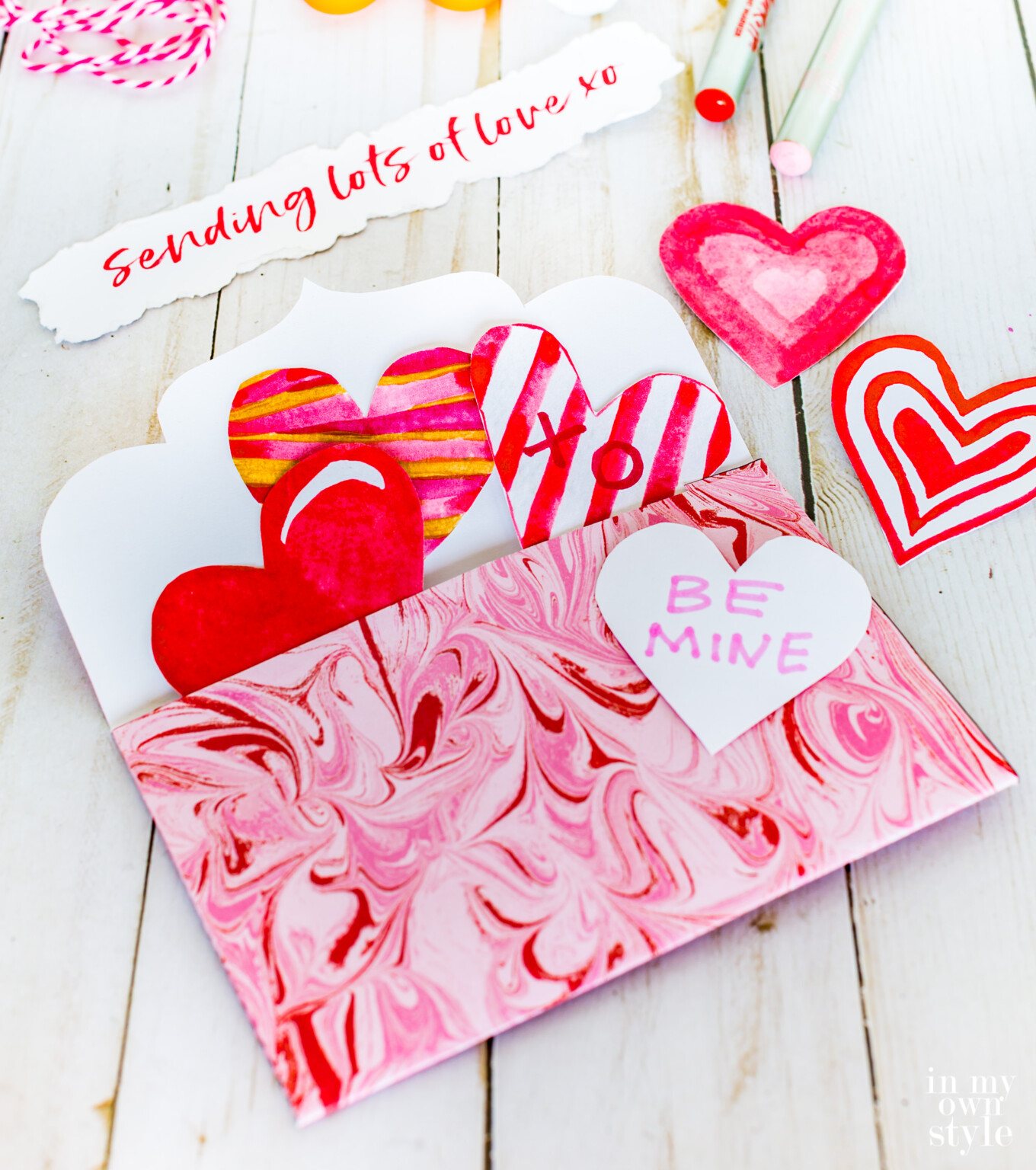 Free printable Valentine watercolor hearts to cut out and use in many different ways.