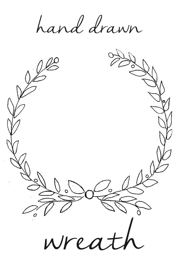 Hand-drawn-wreath free printable