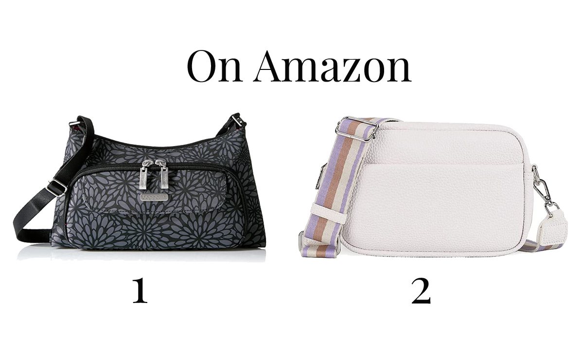 2 crossbody handbags sold on Amazon