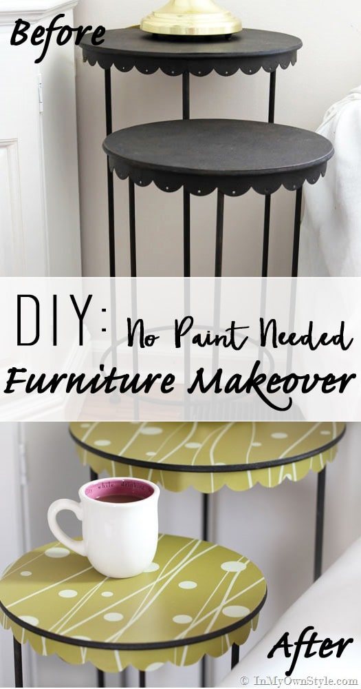 DIY: No Paint Needed Furniture Makeover. Perfect for new DIYer's!