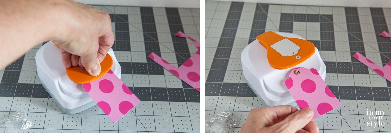How to set a grommet inot a label