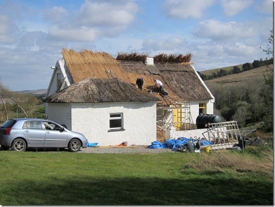 Ireland-cottage-roof-being-