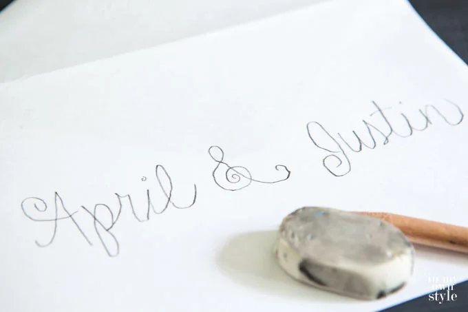 Wedding envelope lettering