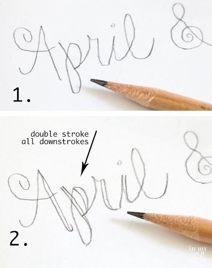 How to hand letter names for a wedding card