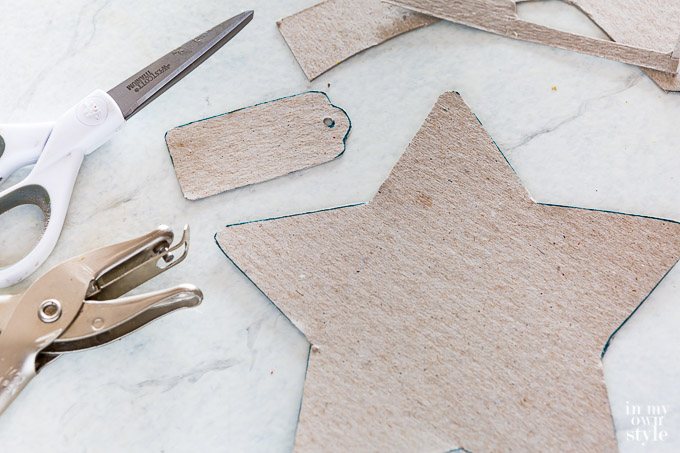Cardboard star cut out to use as tracing pattern.