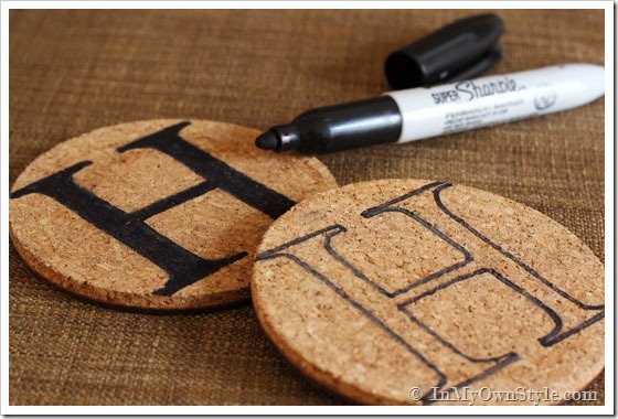 Handmade-Gift-Ideas---Initial Coasters