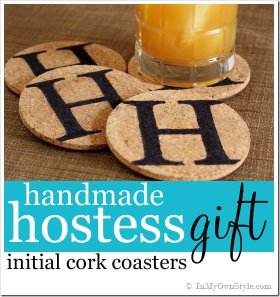 Handmade Hostess Gift: Initialed Coasters