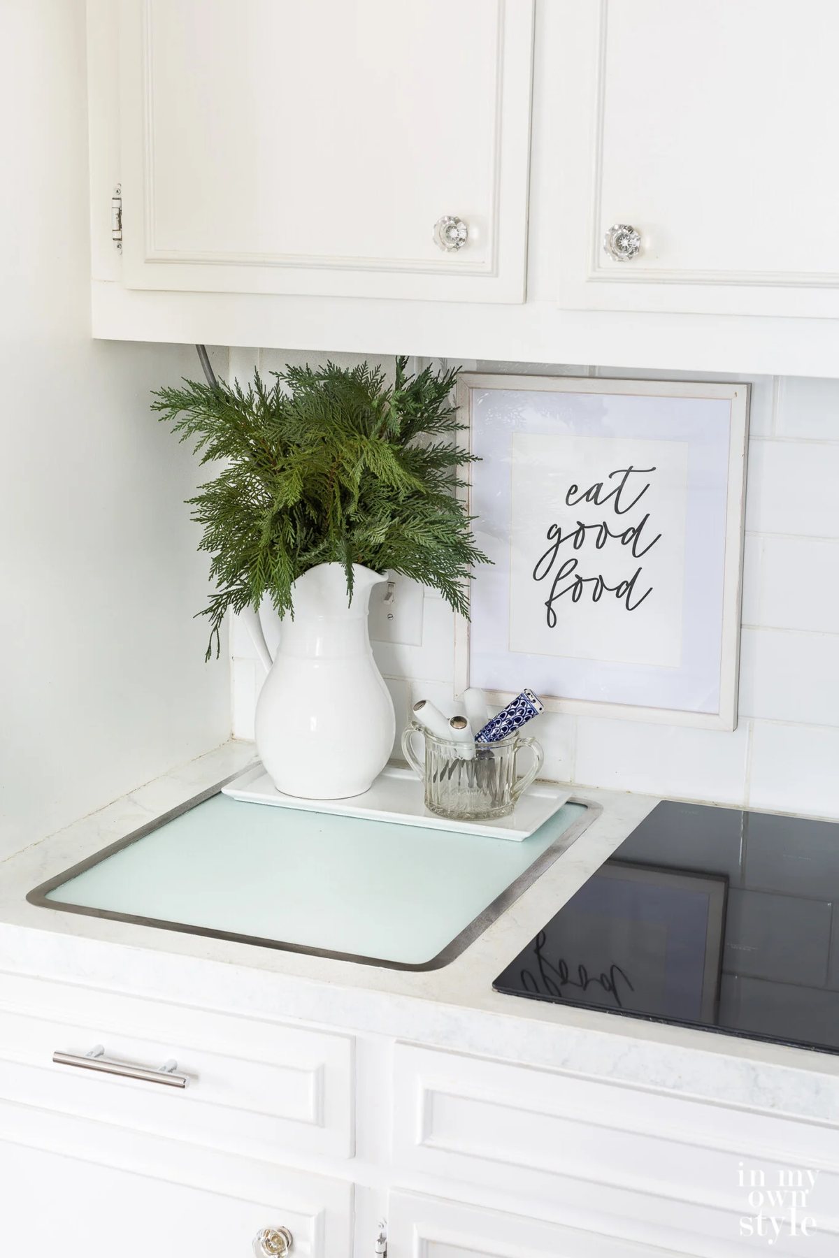 The No-Drill Trick for Hanging Art on a Kitchen Tile Backsplash