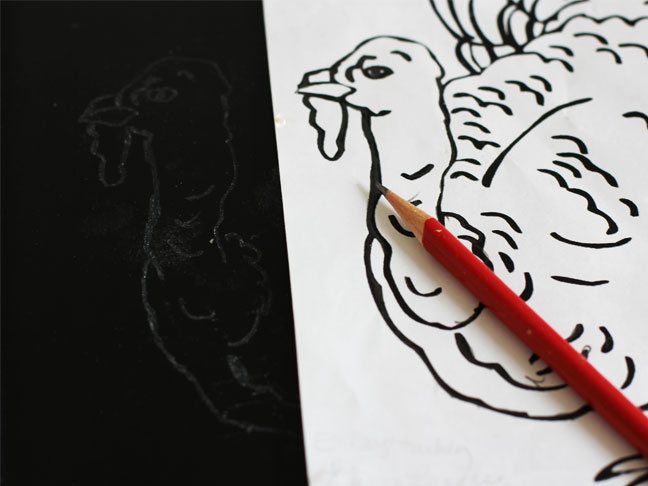How to draw a turkey on a chalkboard