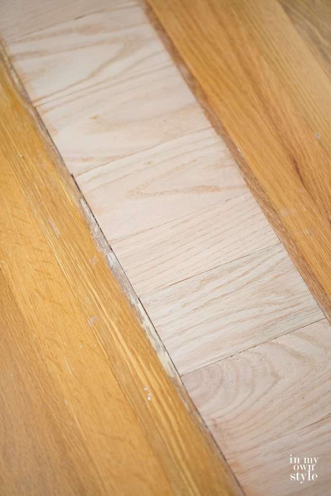wood used to repair a hardwood floor