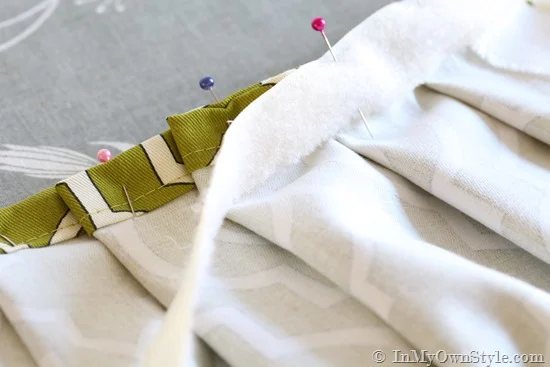 how to attach Velcro to a table skirt