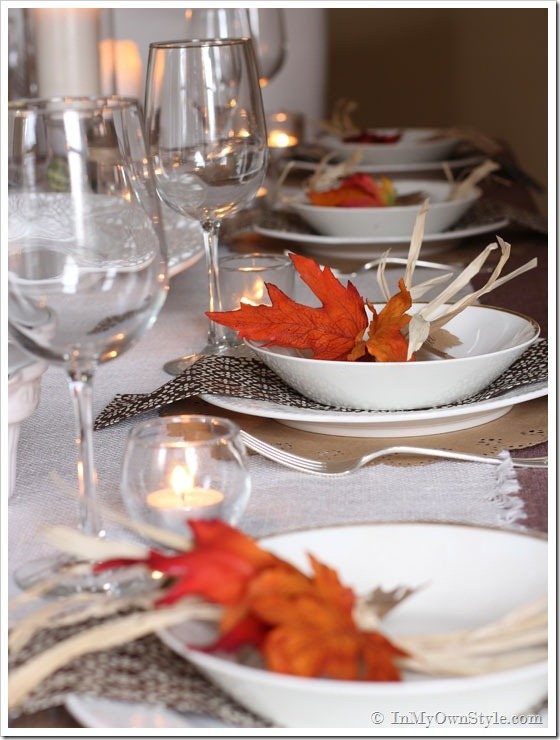 Fall Leaf Table Setting Place Cards DIY