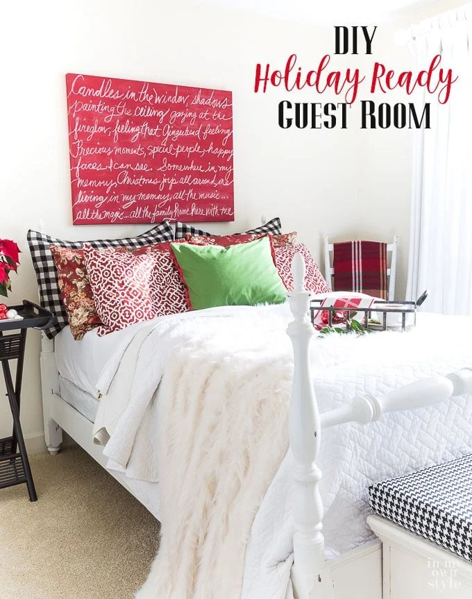 DIY and budget holiday ready guest room decorating ideas