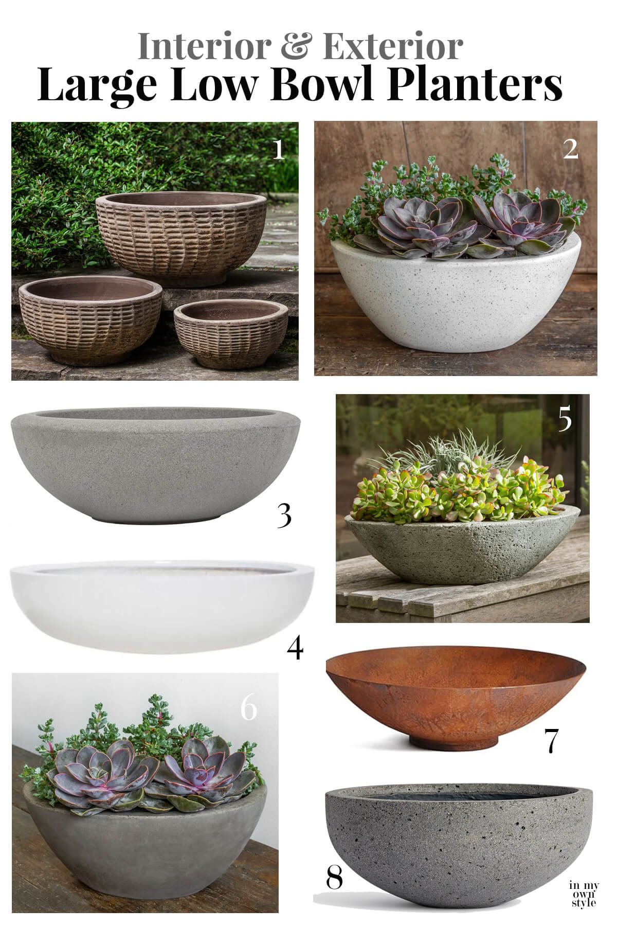 8 Interior & Exterior large low bowl planters to buy.