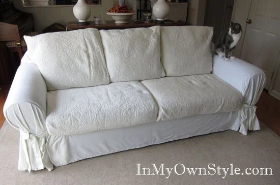 How to cover a sofa or chair with a one piece slipcover