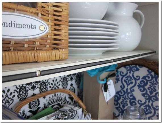 Pantry Decorating Ideas - Ribbon on Shelves