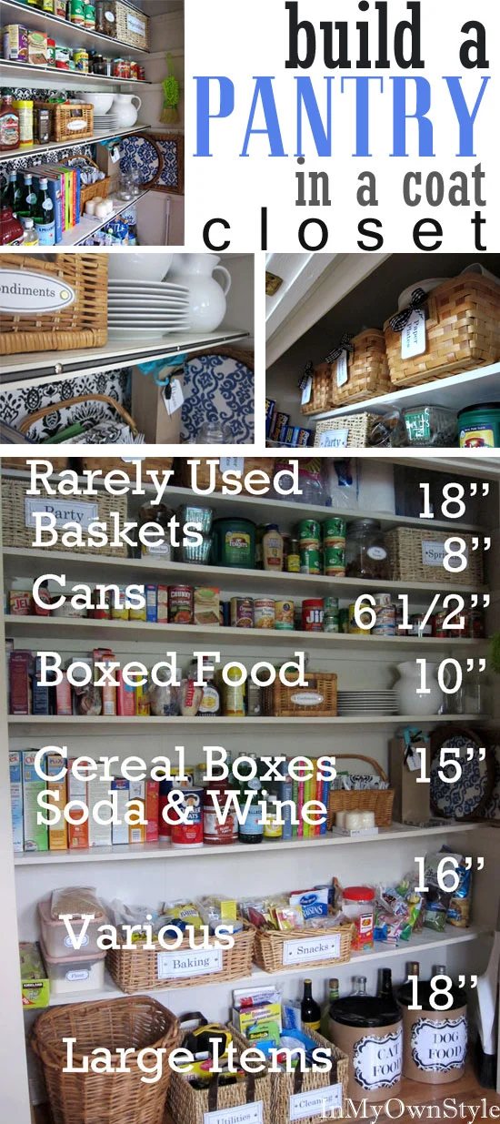 Build a kitchen Pantry in a coat closet