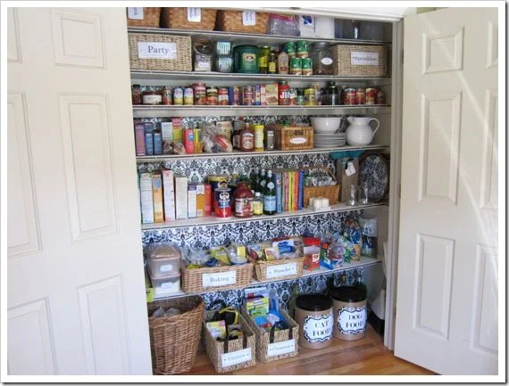 Pantry-Closet with Gift wrapped walls