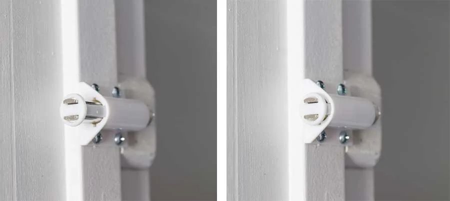 How a magnetic touch latch works to open and close a door without the need for a doorknob or pull
