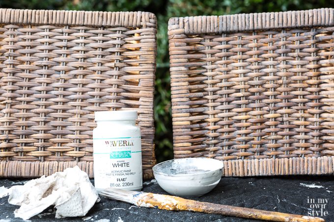 how to chalk paint a wicker basket