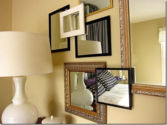 closer look at a mirror gallery wall