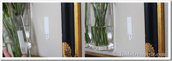 How to hang a small vase on a wall.