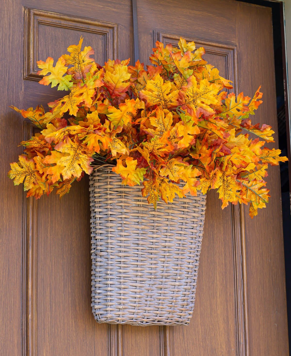 Fall Door Decor: Hanging Wicker Door Basket DIY
