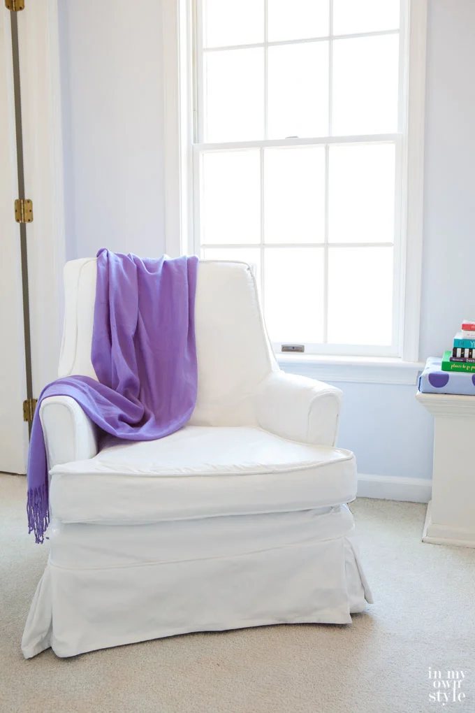 Amazing transformation of dated and faded fabric to the look and feel of white leather.