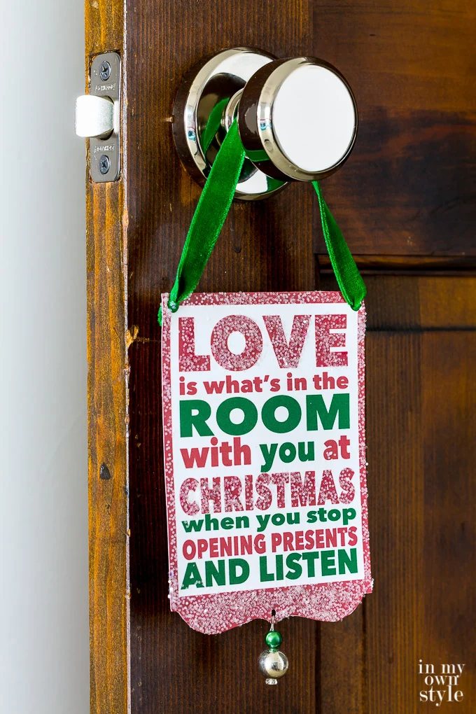 Free Printable Christmas Doorknob Decoration