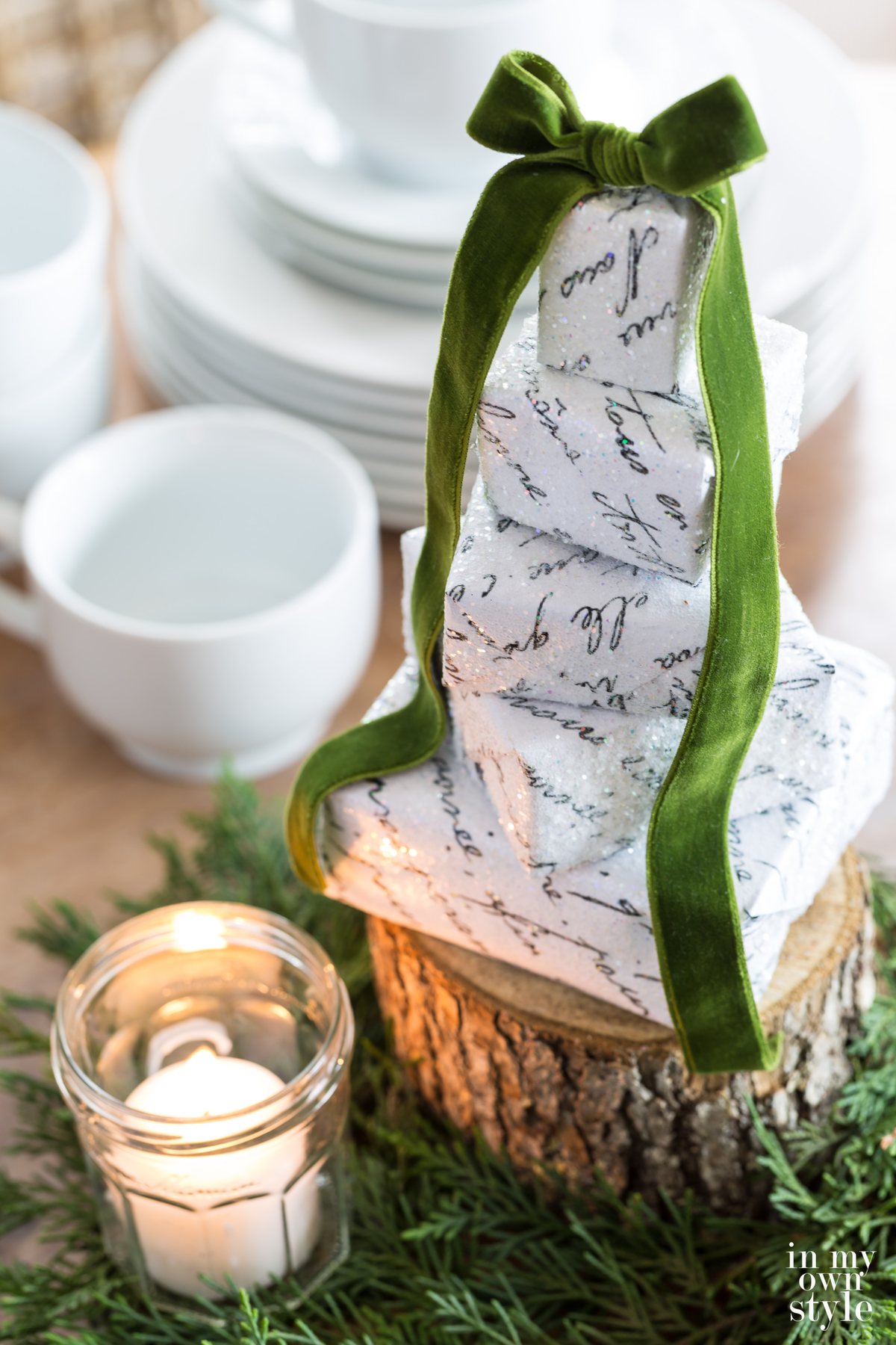 Stacked Box Christmas Tree for a Table or Mantel