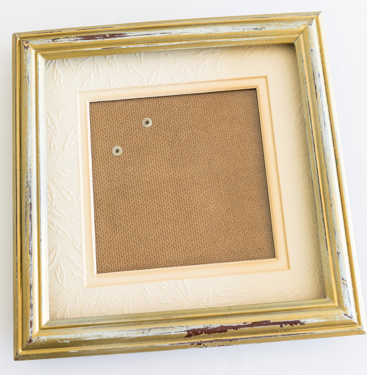 Old gold painted photo frame before makeover