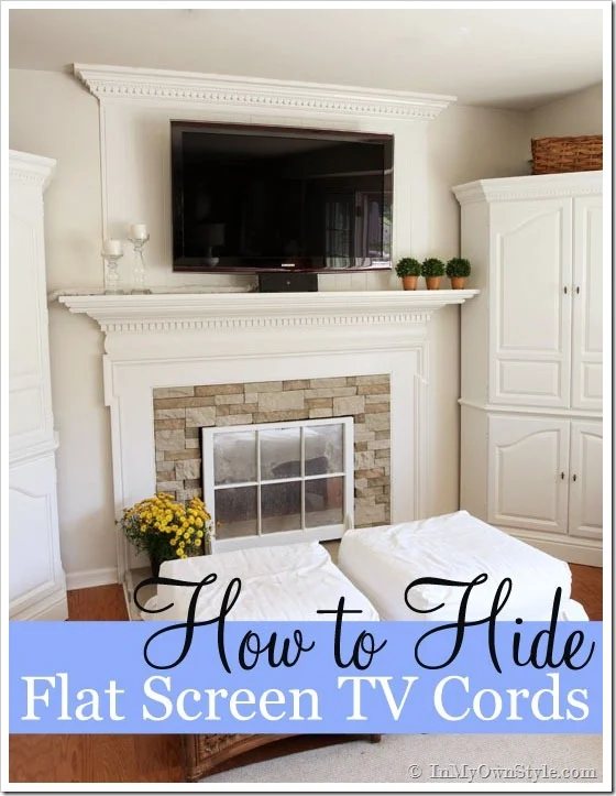 How To Hide Wall Mounted TV Cords Above a Fireplace Without an Electrician