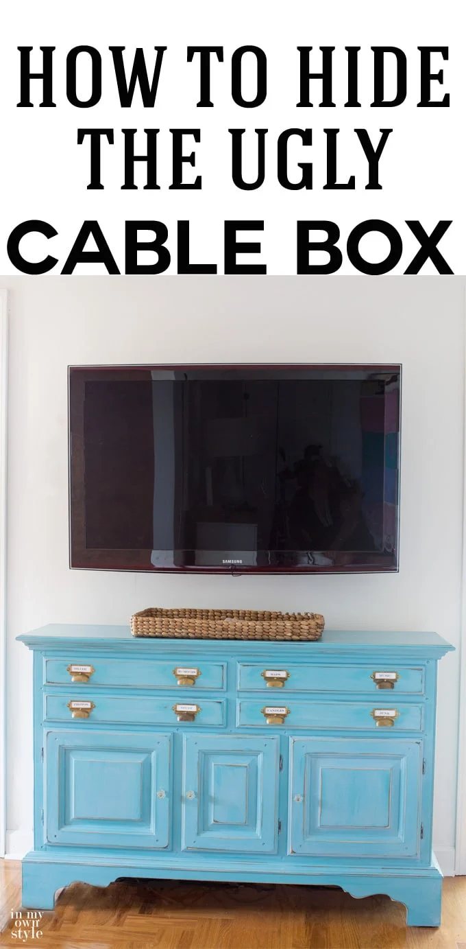 How to hide a cable box and the wires coming from a wall mounted TV. With this under $20 item, you will be able to hide your TV cable box yourself. It is an easy DIY.