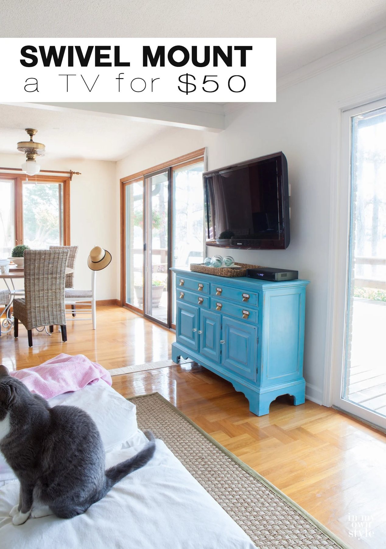 How to install a swivel TV mount for $50. Come and find out how to hide the TV cords too! | Oducu