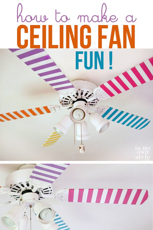 Painted stripes on plain white ceiling fan