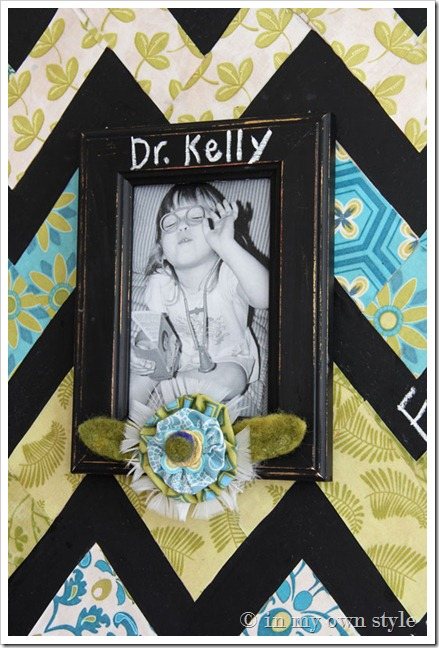 Close up of chevron photo frame
