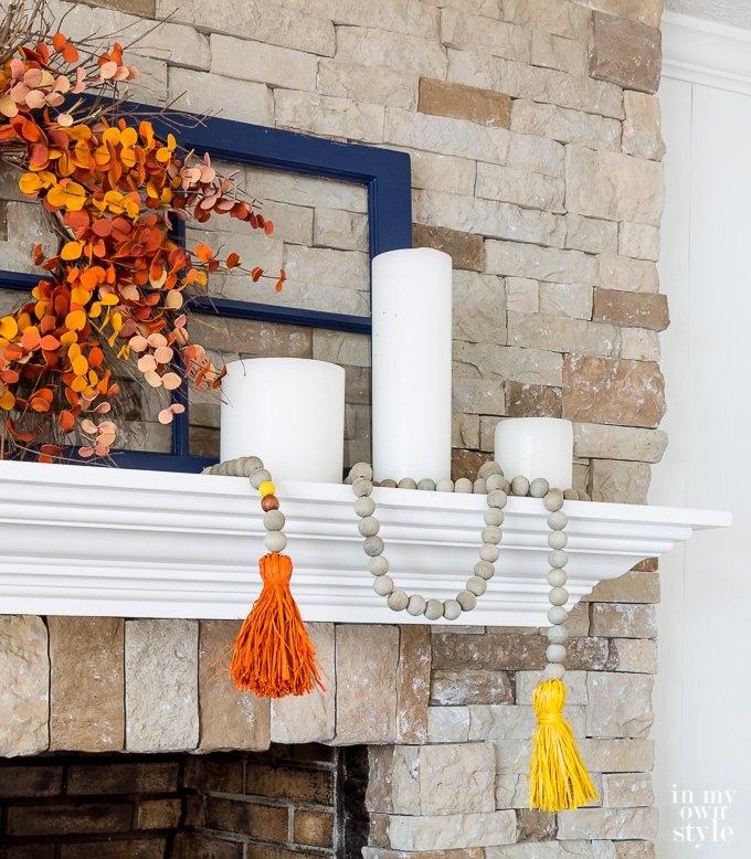 How to Make a Driftwood Stained Wood Bead Garland with Colorful Raffia Tassels