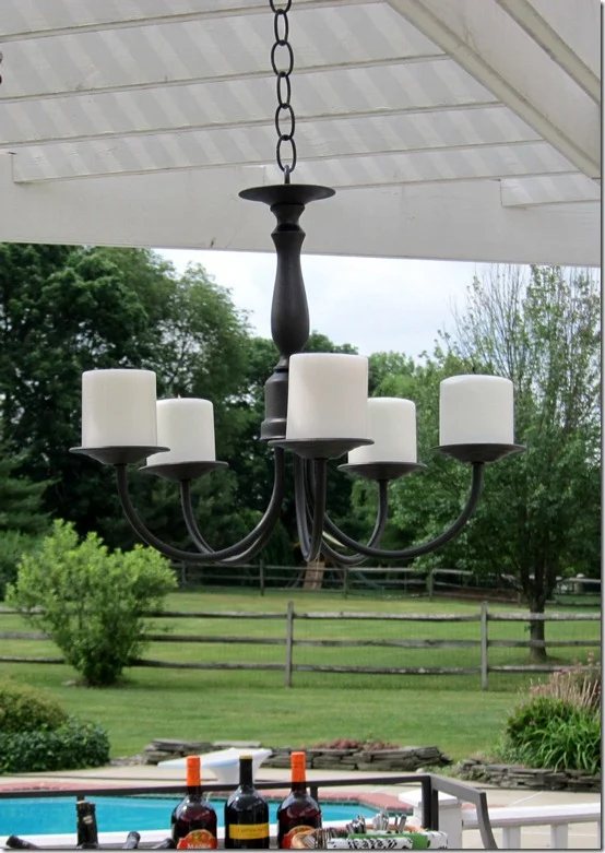 How to Make a Thrifty Knock-off Outdoor Candle Chandelier