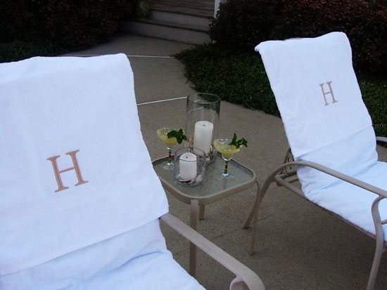 Monogrammed Towel Outdoor Chaise Covers