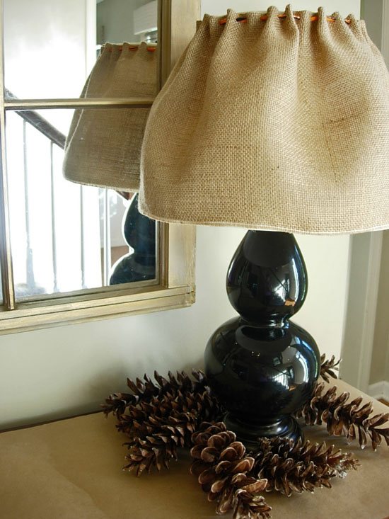 How to make an easy burlap lamp shade cover