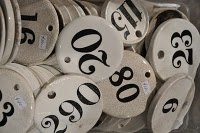 Enameled Numbered Wind Tags