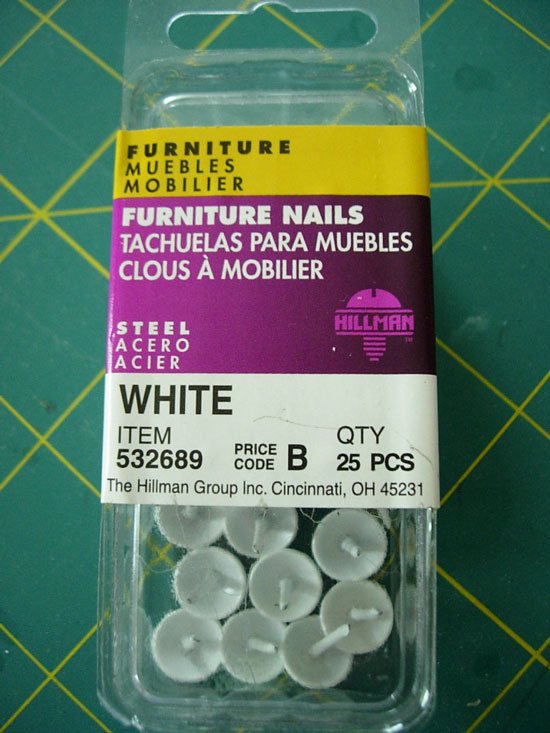 White Nail Heads from Lowes