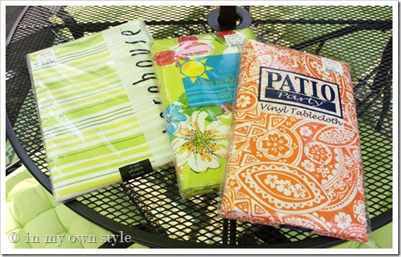 How to make outdoor wall art with vinyl tablecloths