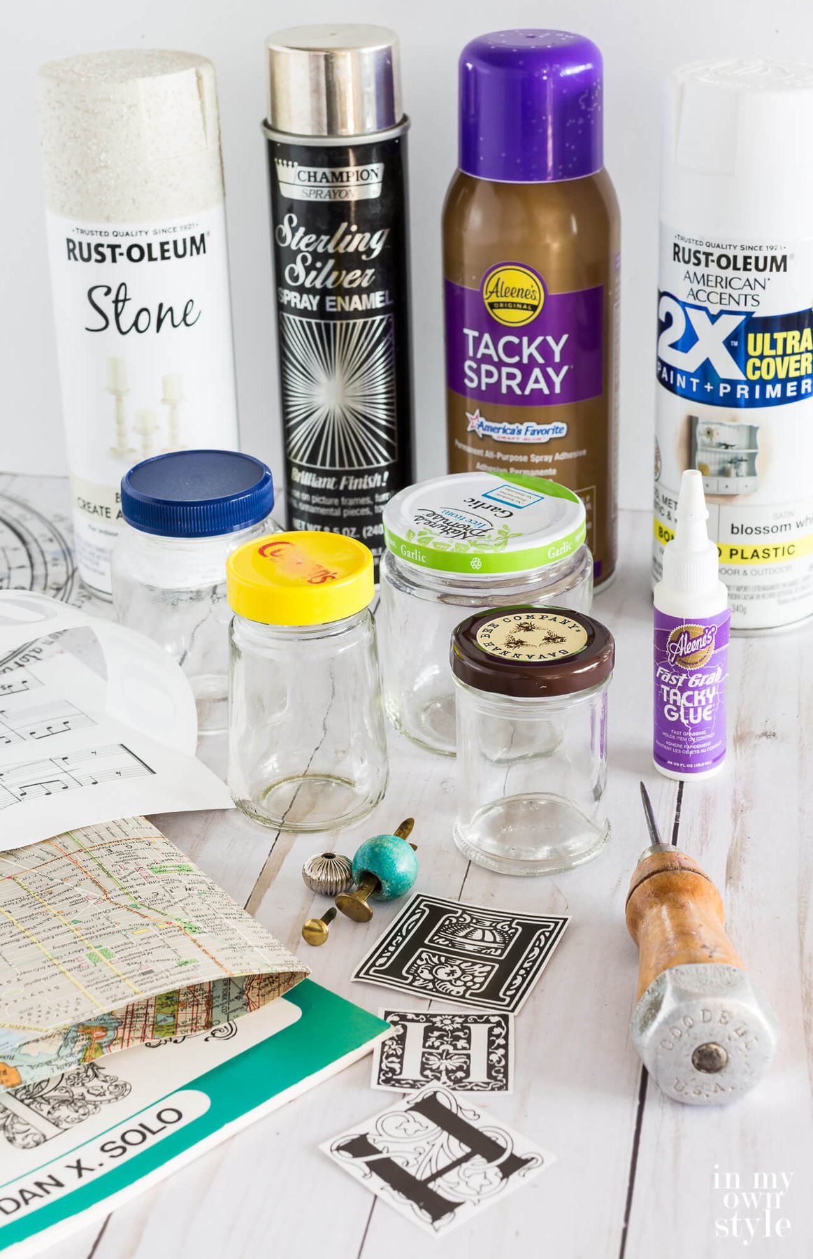supplies needed to made DIY match holders with strikers.