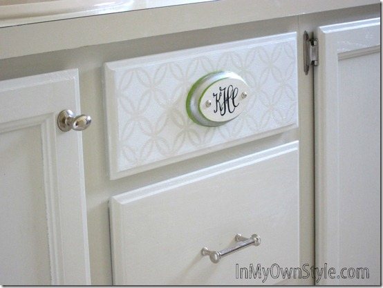 Monogrammed and Stenciled Bathroom-Cabinet - DIY Decorating Project