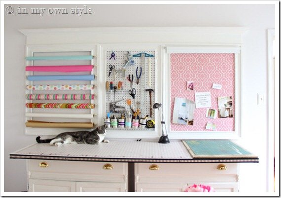 craft room wall storage and organizing