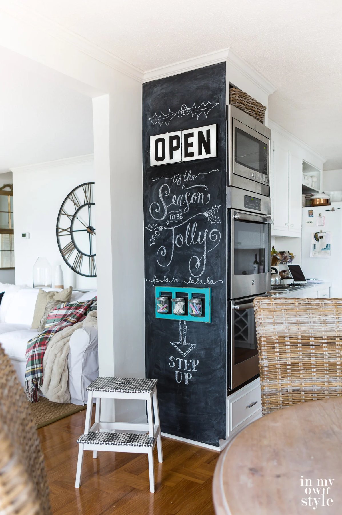 How to tips and tricks on how to paint a chalkboard on a wall and then draw interesting designs and words in pretty fonts on it like a pro.